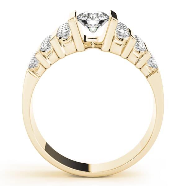 Multi-Row Engagement Ring, style 80871, Side view in yellow gold