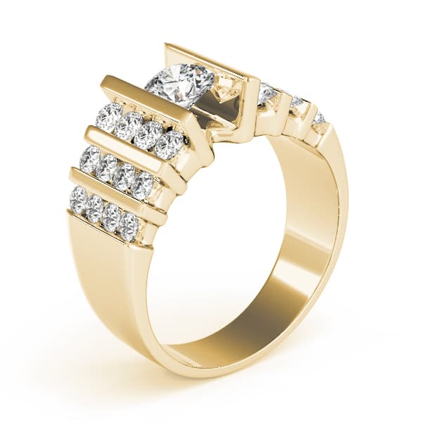Multi-Row Engagement Ring, style 80871, Top view in yellow gold