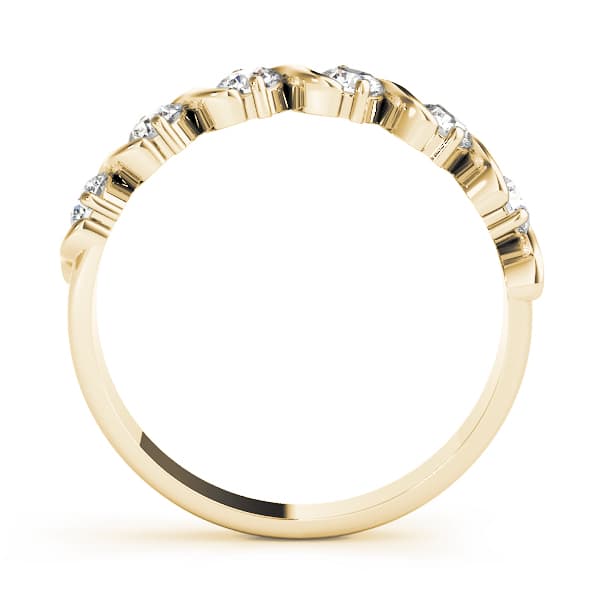 S Wedding Band (1/4 ct. tw.), Side view in yellow gold