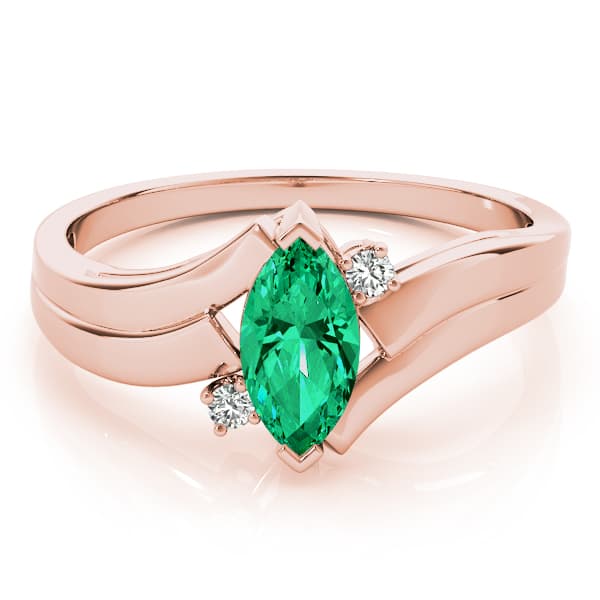 Marquise Color Rings (0.02 ct. tw.), On hand view in rose gold