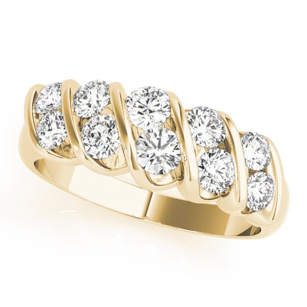 S Wedding Band (1/2 ct. tw.), Front view in yellow gold