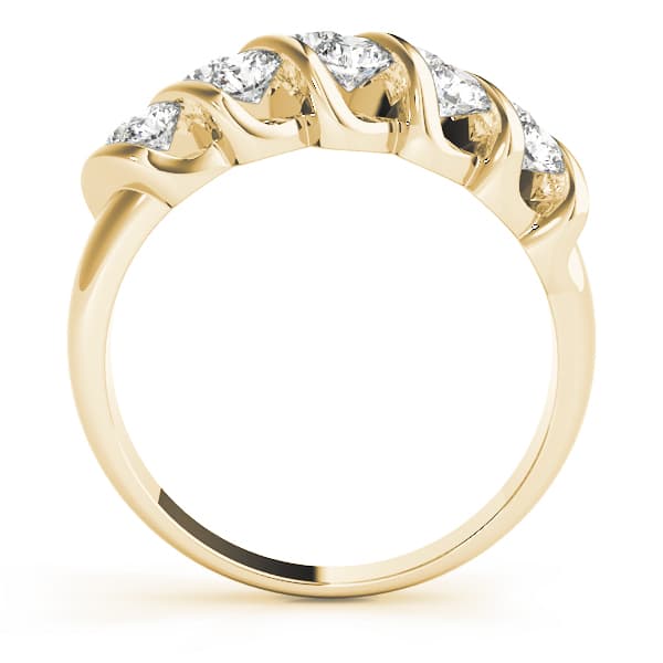 S Wedding Band (1/2 ct. tw.), Side view in yellow gold