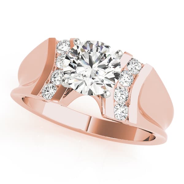 Engagement Ring, style 81225, Front view in rose gold