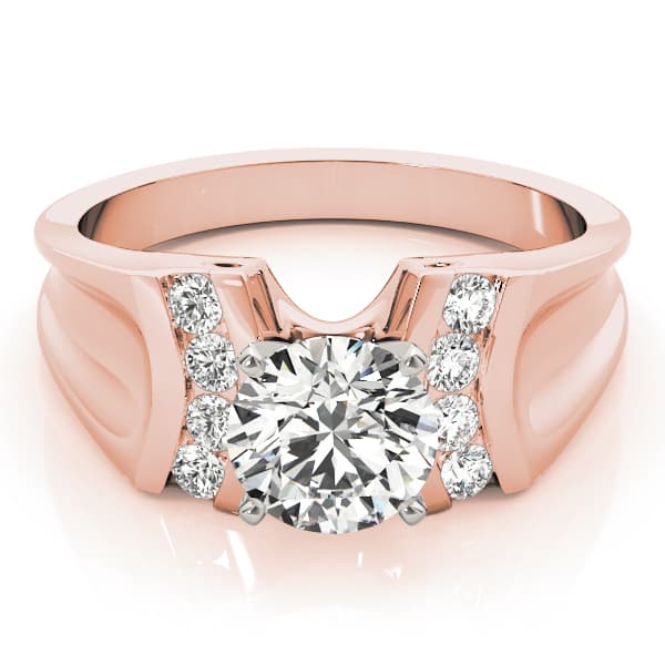 Engagement Ring, style 81225, On hand view in rose gold