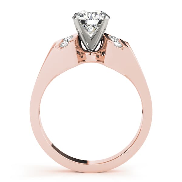 Engagement Ring, style 81225, Side view in rose gold