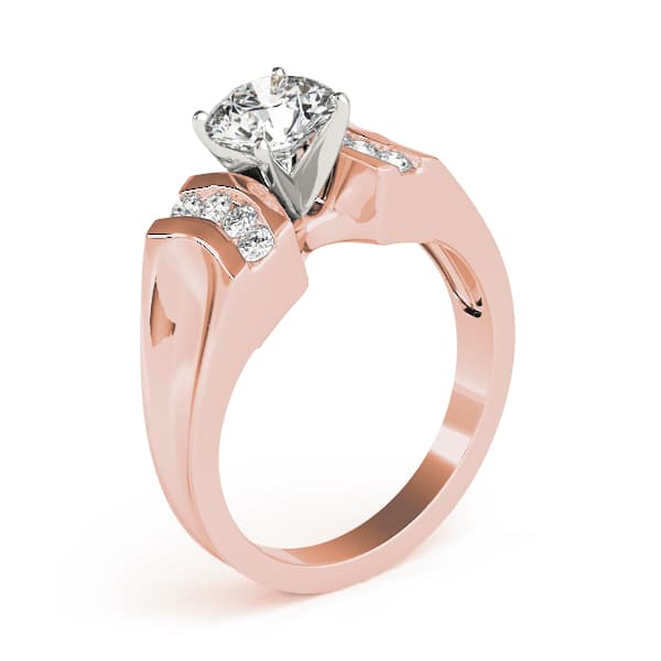 Engagement Ring, style 81225, Top view in rose gold