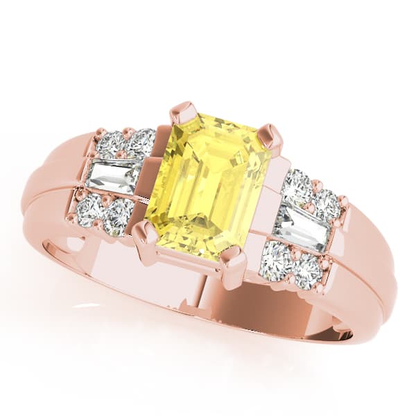Emerald Gemstone Ring (1/3 ct. tw.), Front view in rose gold