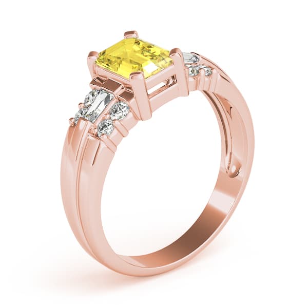 Emerald Gemstone Ring (1/3 ct. tw.), Angle view in rose gold