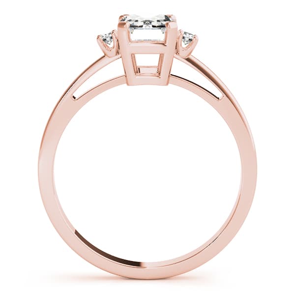 3-Stone Emerald Cut Engagement Ring, style 81330, Side view in rose gold