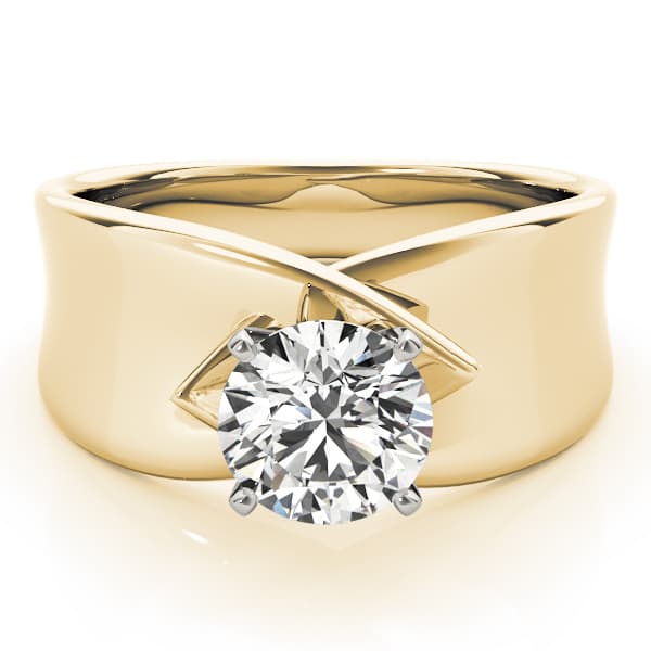 Solitaire Engagement Ring, style 81343, On hand view in yellow gold