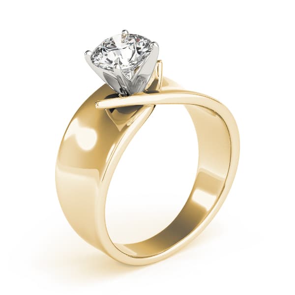 Solitaire Engagement Ring, style 81343, Top view in yellow gold