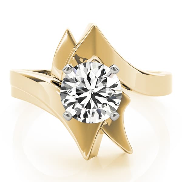 Solitaire Engagement Ring, style 81544, On hand view in yellow gold