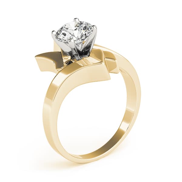 Solitaire Engagement Ring, style 81544, Top view in yellow gold