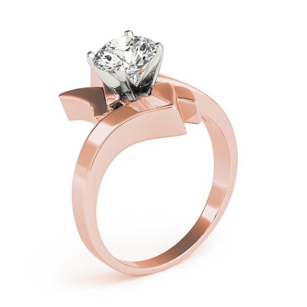 Solitaire Engagement Ring, style 81544, Top view in rose gold