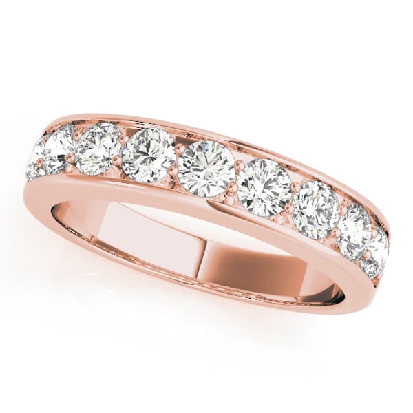 Channel Set Wedding Band (0.99 ct. tw.), Front view in rose gold