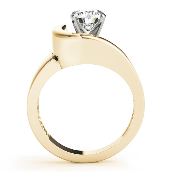 Bypass Solitaire Engagement Ring, style 81578, Side view in yellow gold