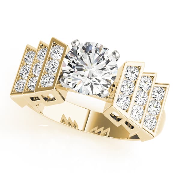 Multi-Row Engagement Ring, style 81589, Front view in yellow gold