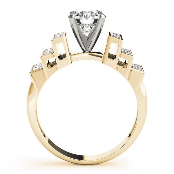 Multi-Row Engagement Ring, style 81589, Side view in yellow gold