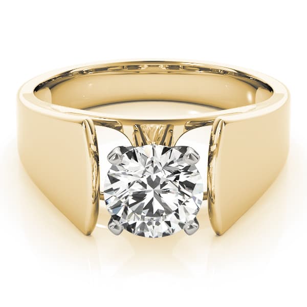 Solitaire Engagement Ring, style 81641, On hand view in yellow gold
