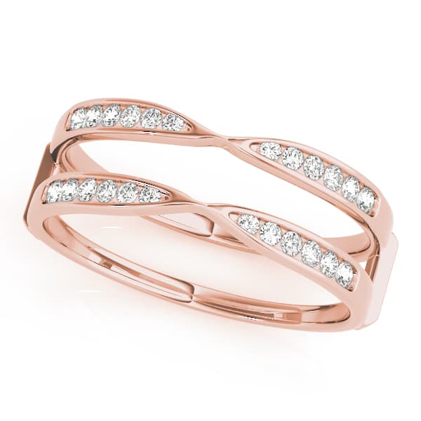 Channel Set Engagement Ring Enhancer, style 81700, Front view in rose gold