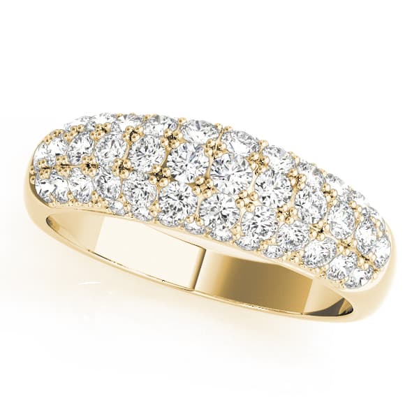 Multi-Row Pavé Wedding Band (1/2 ct. tw.), Front view in yellow gold