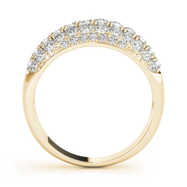 Multi-Row Pavé Wedding Band (1/2 ct. tw.), Side view in yellow gold