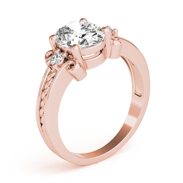 Solitaire Plus Braided Shank Engagement Ring, style 81795, Angle view in rose gold