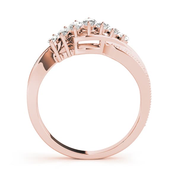 Nature Inspired Filigree Milgrain Marquise Wedding Bands (0.43 ct. tw.), Side view in rose gold