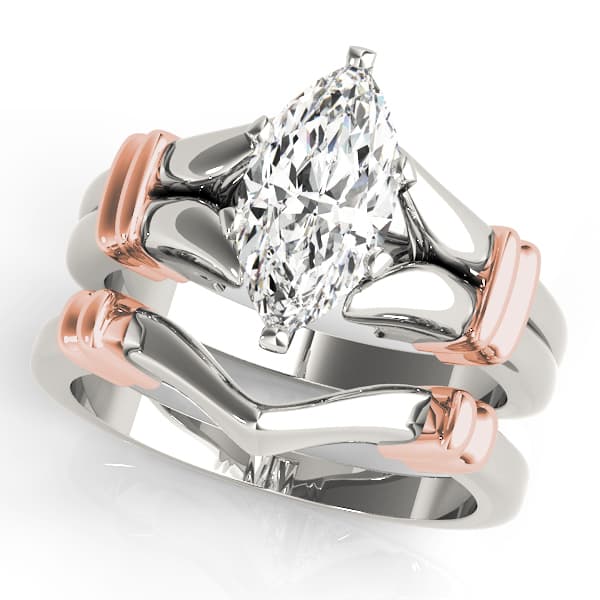 Solitaire Peghead Engagement Ring, style 81880, On hand view in rose gold