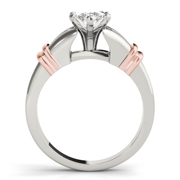 Solitaire Peghead Engagement Ring, style 81880, Side view in rose gold