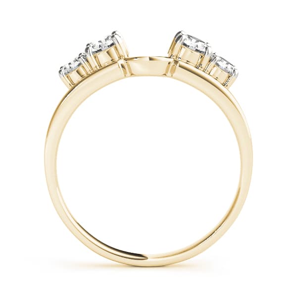 Prong Set Wraps & Inserts Wedding Band (3/4 ct. tw.), Side view in yellow gold