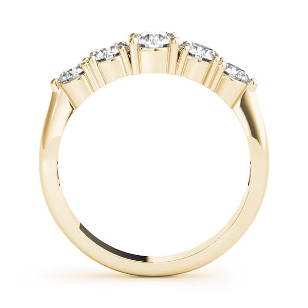 Classic 3-Stone Prong Set Wedding Ring (1.3 ct. tw.), Side view in yellow gold
