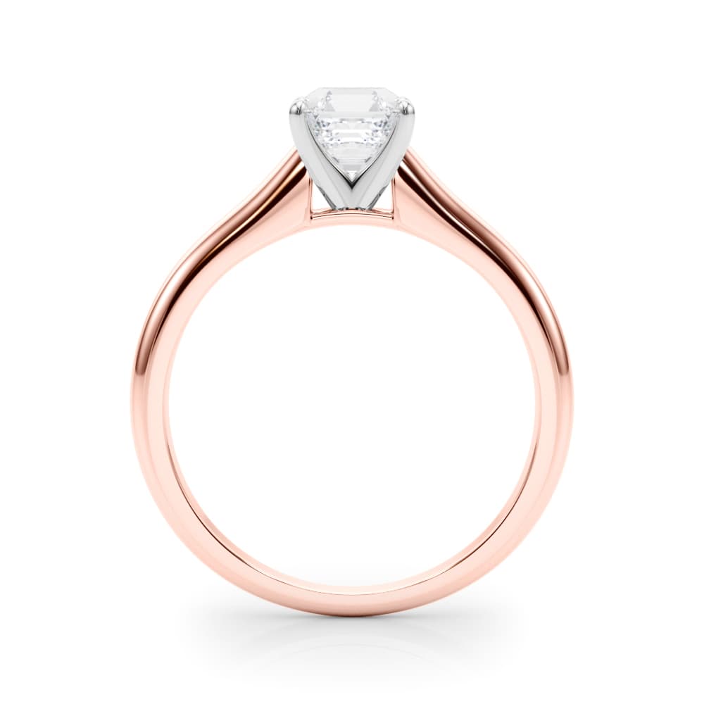 Cathedral Solitaire Engagement Ring, style 82043, Side view in rose gold