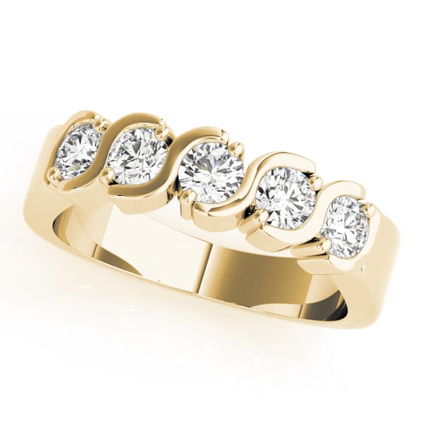S Wedding Band (1/2 ct. tw.), Front view in yellow gold