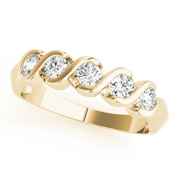 S Wedding Band (1 ct. tw.), Front view in yellow gold