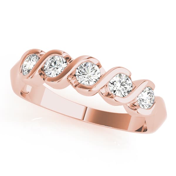 S Wedding Band (2 ct. tw.), Front view in rose gold