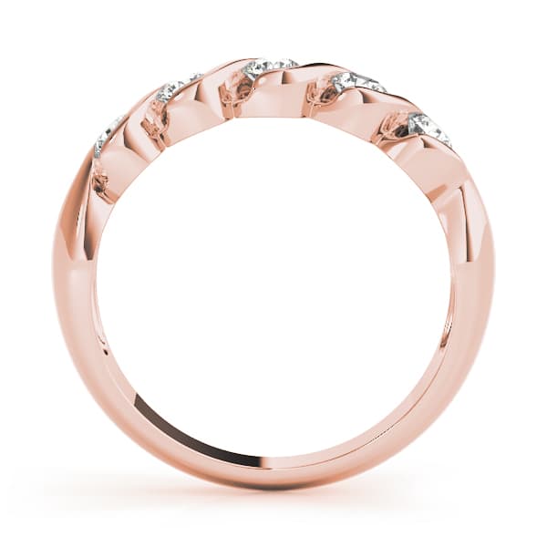 S Wedding Band (2 ct. tw.), Side view in rose gold