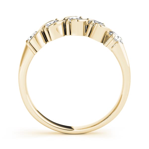S-Shape Wedding Band (1/4 ct. tw.), Side view in yellow gold