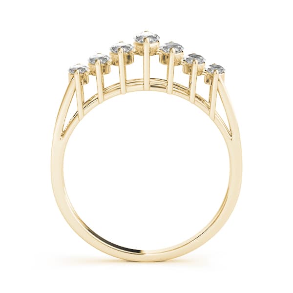 Fancy Shape Marquise Wedding Band (1.02 ct. tw.), Side view in yellow gold