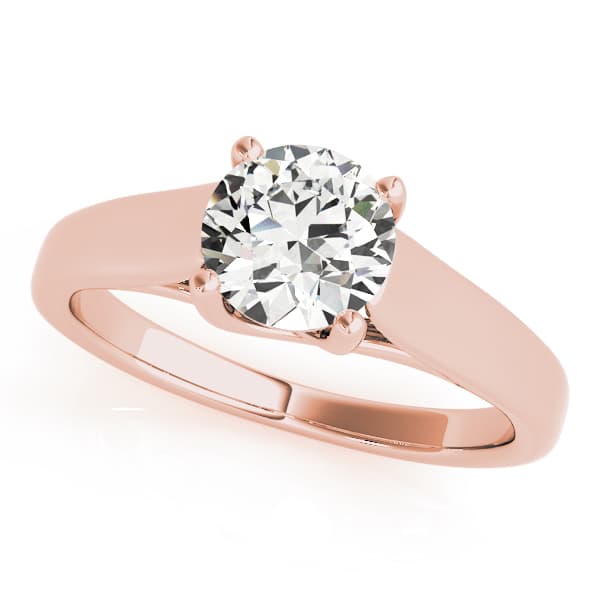 Round Trellis Solitaire Engagement Ring, style 82385, Front view in rose gold