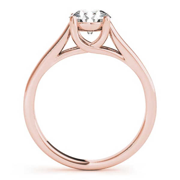 Round Trellis Solitaire Engagement Ring, style 82385, Side view in rose gold