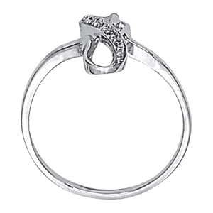 Infinity Sterling Fashion Ring (0.03 ct. tw.), Side view in white gold or platinum