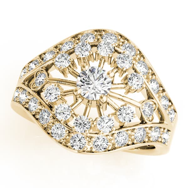 Diamond Fashion Right Hand Rings (0.52 ct. tw.), Front view in yellow gold