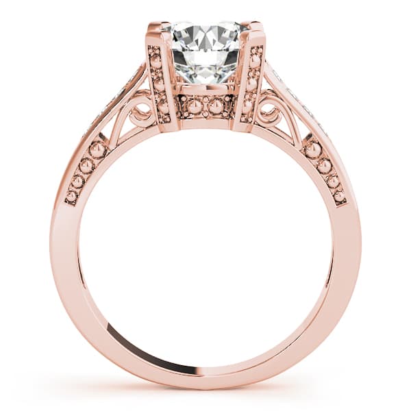 Antique Engagement Ring, style 82495, Side view in rose gold
