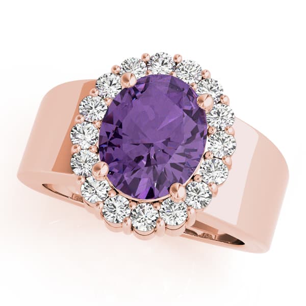 Oval Gemstone Ring (5/8 ct. tw.), Front view in rose gold