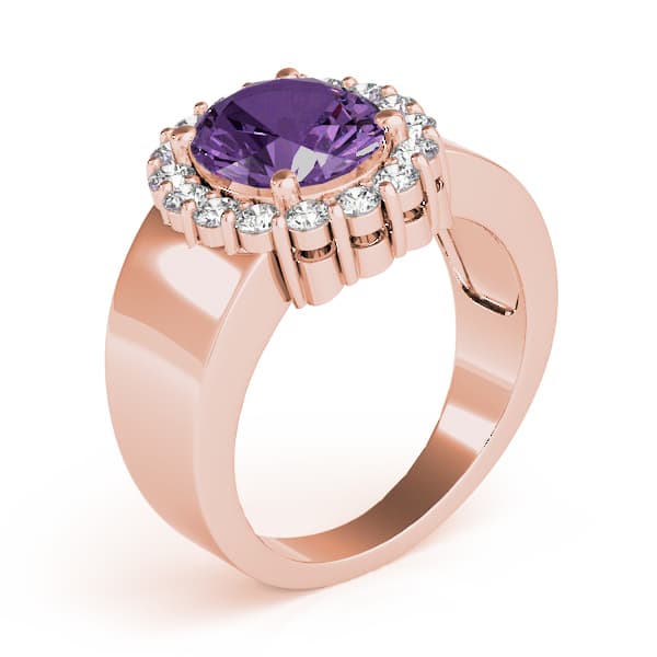 Oval Gemstone Ring (5/8 ct. tw.), Angle view in rose gold