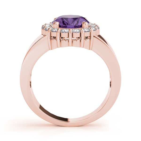 Oval Gemstone Ring (5/8 ct. tw.), Side view in rose gold