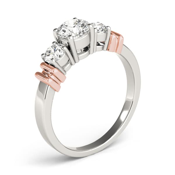 3-Stone Round Engagement Ring, style 82564, Top view in rose gold