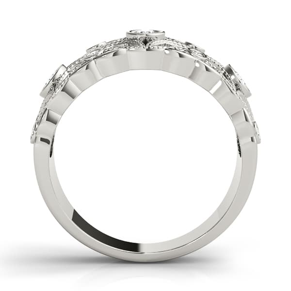 Vintage Inspired Bezel Set Fashion Rings (1/3 ct. tw.), Side view in white gold or platinum