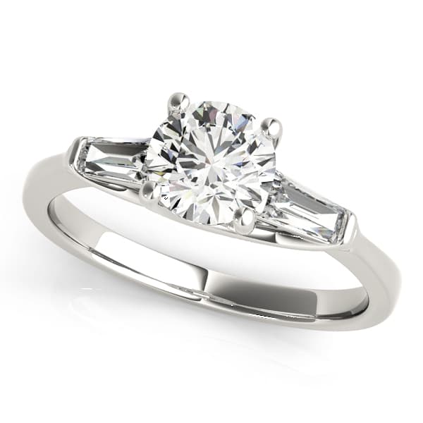 Fancy Shape Baguette Trellis Engagement Rings — style 82753 in 10k White Gold